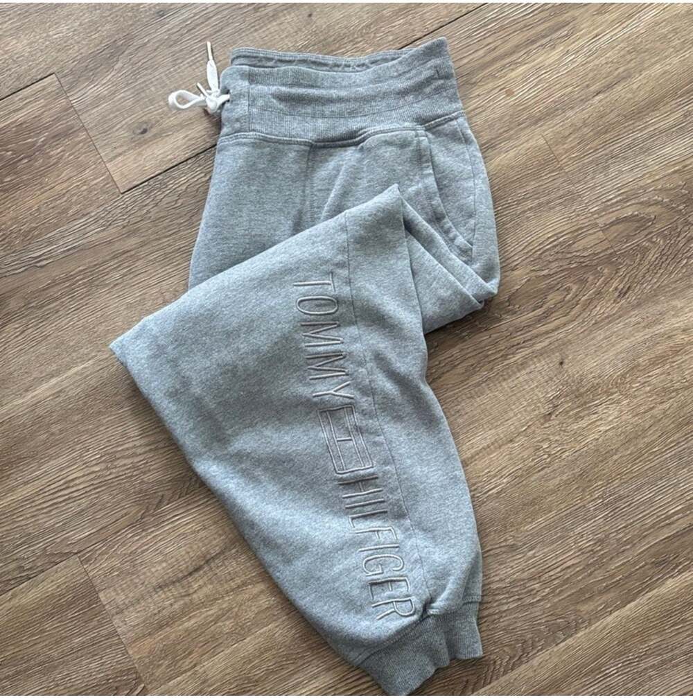 Tommy Hilfiger Sport Women's Gray Heather Embroidered Logo Jogger Sweatpants